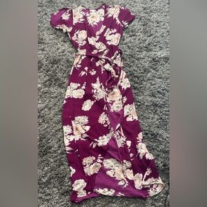 Candie's Purple High Low Sundress with Flutter Sleeves